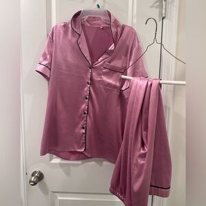 Satin Pink Pajama Set